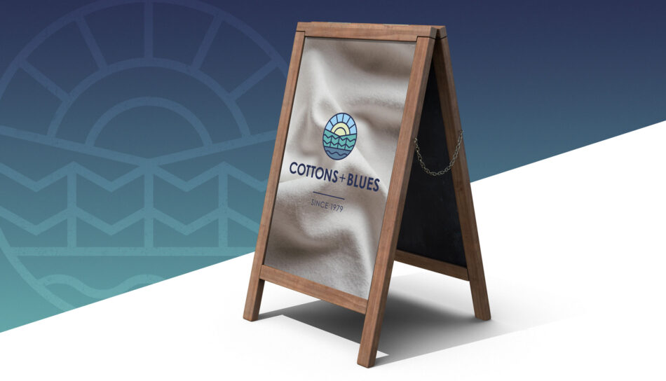 Cottons and Blues Sandwich Board